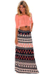 Boho Geometry Printed Maxi Skirt